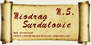 Miodrag Surdulović vizit kartica